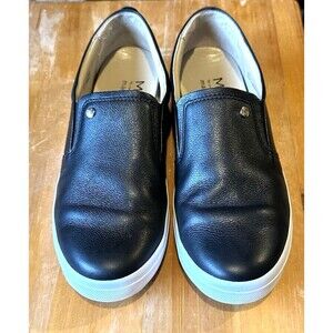 MJNY Women’s Shoes 9 Marc Joseph Slip On Black Leather Classic Boho Casual Chic